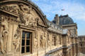 Lescot wing built under François I facing square courtyard of Louvre Palace seen from above. Paris, France
