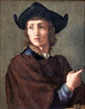 Portrait of engraver of fine stones by Il Pontormo at Louvre Museum. Paris, France.
