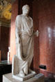 Roman Emperor Augustus toga statue from Italy at Louvre Museum. Paris, France