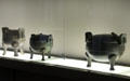 Chinese bronze tripod bowls with covers at Cernuschi Museum. Paris, France.