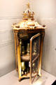Standard measures for oil from Paris in cabinet at Arts et Metiers Museum. Paris, France.