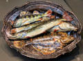 Earthenware plate with sculpted Loire fish by Charles Jean Avisseau at Arts et Metiers Museum. Paris, France.