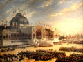 Louis-Napoleon Bonaparte, Prince & President distributes eagle standards to Army at Champ-de-Mars on May 10,1852 painting by Clément Pruche at Les Invalides. Paris, France.