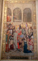 Parisians praying to Ste-Geneviève to end Saint Anthony's Fire disease of 1130 mural by Theodore Maillot at Pantheon. Paris, France.