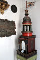 Chocolate fountain displayed in a shop at Carnavalet Museum. Paris, France.