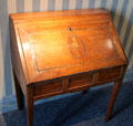 French birch & walnut painted secretary desk with Revolutionary symbol at Carnavalet Museum. Paris, France.