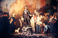 Alphonse Baudin on the barricade Dec. 3, 1857 killed protesting the coup d'etat by Prince Louis Napoleon Bonaparte painting by Ernest-Louis Pichio at Carnavalet Museum. Paris, France.