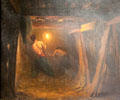 Working on Metropolitain Line 1 at Place de l'Etoile painting by Gaston Brun at Carnavalet Museum. Paris, France.