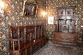 Dining room of Juliette Drouet on Guernsey during Hugo's exile from France recreated at Maison de Victor Hugo. Paris, France.