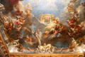 Details of Apotheosis of Hercules ceiling painting by François Lemoyne in Hercules Room at Versailles Palace. Versailles, France.