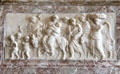 Stone relief of flight into Egypt at Versailles Palace. Versailles, France.