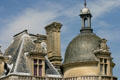 Dormer, chimney & bell shaped tower at Château de Chantilly. Chantilly, France.