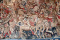 King Clovis Tapestry from Arras in Salle de Tau at Tau Palace Museum. Reims, France.