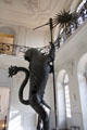 Lion of Arras emblematic animal salvaged from destroyed Town Hall belfry during WWI at Arras Fine Art Museum. Arras, France.