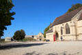 Grounds of Caen Castle with St George's Church. Caen, France.