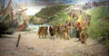 Normands returning from pillage painting by Henri-Georges Charrier at Museum of Normandy. Caen, France.