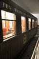 Side of Armistice Rail Car with name & emblem of maker Wagon-Lits at Armistice Rail Car clearing. Compiègne, France.