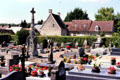 Town cemetery with elaborate headstones. Compiègne, France.