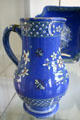 Blue water pitcher from Rouen at Rouen Ceramic Museum. Rouen, France.