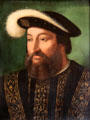 Portrait of François I painting in Château d'Azay-le-Rideau. Azay-le-Rideau, France.