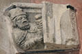 Carving of stone carver salvaged from wall at Blois Chateau. Blois, France.