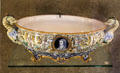 Claude de France painted on ceramic planter at Blois Chateau. Blois, France.