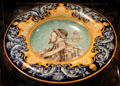 King Henri II painting on faience plate at Blois Chateau. Blois, France.