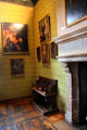 Collection of paintings in Green Study at Chenonceau Chateau. Chenonceau, France.