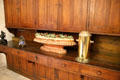 Planter & devices in kitchen at Chenonceau Chateau. Chenonceau, France.