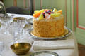 Replica of cake in family dining room at Cheverny Chateau. Cheverny, France.