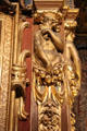 Fireplace surround detail in King's bedchamber at Cheverny Chateau. Cheverny, France.