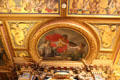 Scene from myth of Perseus & Andromeda on coffered ceiling in King's bedchamber at Cheverny Chateau. Cheverny, France.