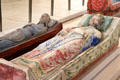 Tomb of Richard the Lionheart, King of England with Isabelle d'Angoulême, wife of John Lackland beyond at Fontevraud Abbey. Fontevraud, France.