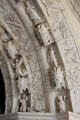 Detail of carved arch within cloister at Fontevraud Abbey. Fontevraud, France.