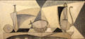 Still Life with Bottle, Sole & Ewer paint & graphite by Pablo Picasso at Picasso Museum. Antibes, France.