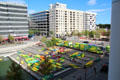 Modern residential & office buildings on Quai Antoine Riboud in Confluence district. Lyon, France.