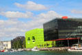 Modern architecture along Saône River in Confluence district. Lyon, France.