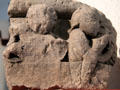 Stone figure carving at Old Mellifont Abbey museum. Ireland.