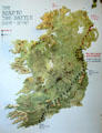 Map of routes taken after landing in Ireland by forces of William III south from Carrickfergus & James II north from Kinsale at Battle of the Boyne museum. Ireland