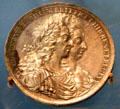 Silver William & Mary medal marks Pacification of Ireland at Battle of the Boyne museum. Ireland.