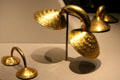 Gold dress fasteners at National Museum of Ireland Archaeology. Dublin, Ireland.