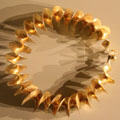 Gold ribbon torc from Belfast at National Museum of Ireland Archaeology. Dublin, Ireland.