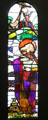 St Columcille stained glass by Michael Healy at National Gallery of Ireland. Dublin, Ireland.