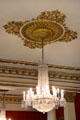 Crystal chandelier by Waterford Crystal in State Drawing Room at Dublin Castle. Dublin, Ireland.