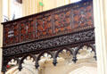 Gallery carved with coats of arms of Lord Lieutenants in Chapel Royal at Dublin Castle. Dublin, Ireland