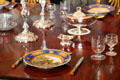 Dining room place setting with Sevres plates at Russborough House. Ireland.
