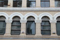 Commercial building with Irish kings & themes. Dublin, Ireland.