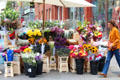 Flower stand on Grafton Street. Dublin, Ireland.