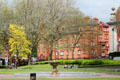 Brick building on St Patrick's Park. Dublin, Ireland.