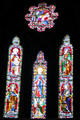Stained glass windows in chancel of St Mary's Church, Dingle. Dingle, Ireland.